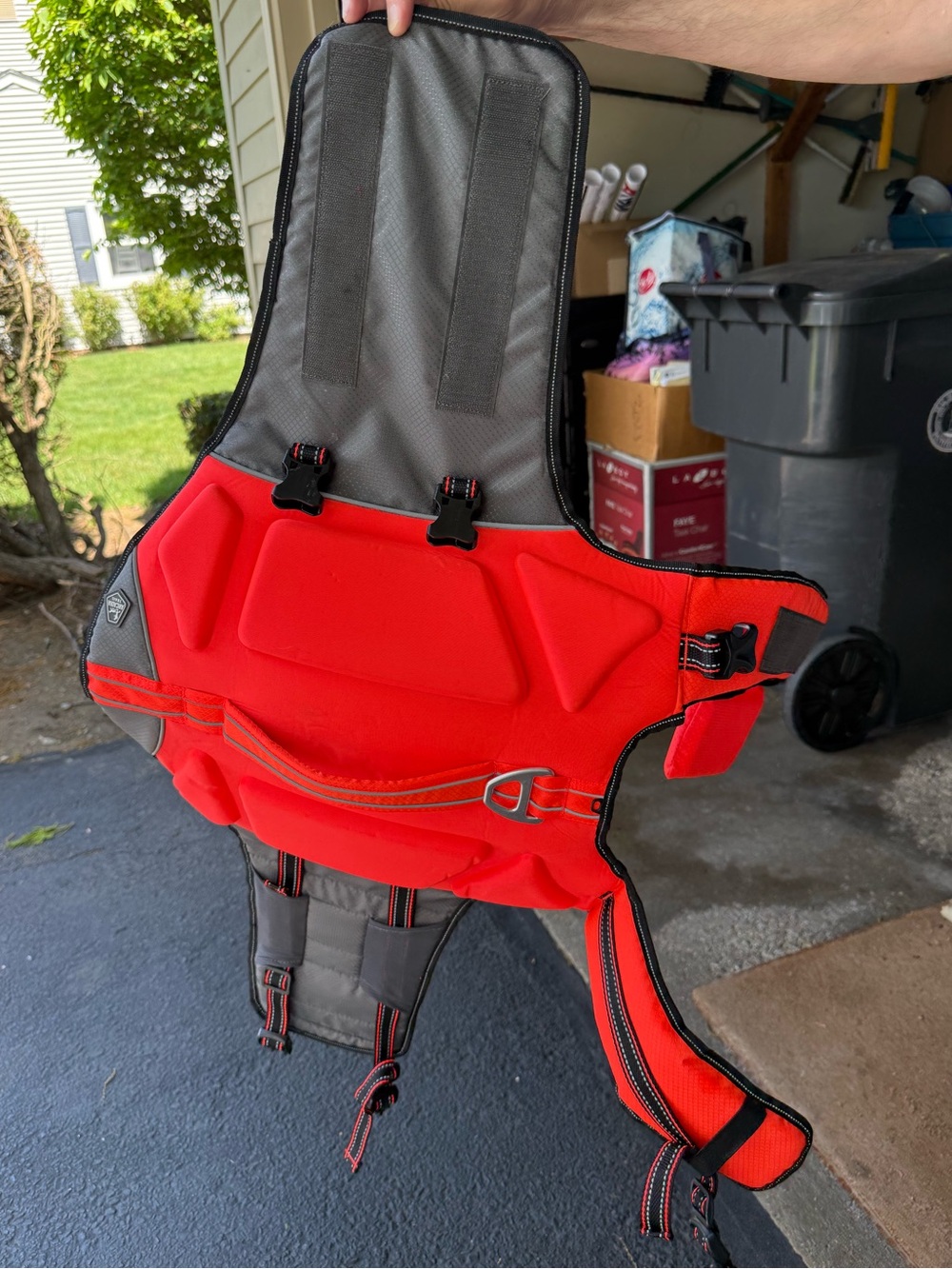 Red Dog Life Jacket Vest - Safety Floatation Harness